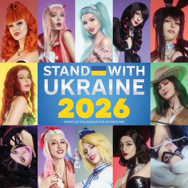 Voit aloittaa vuoden 2026 tukemalla Ukrainaa mukavalla cosplay-kalenterilla